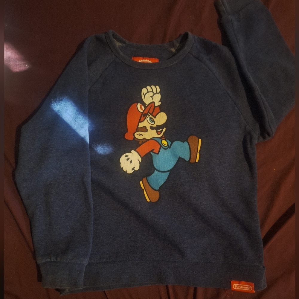 Nintendo Navy Sweatshirt with Mario Graphic